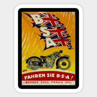 Retro BSA Motorbike Poster Sticker